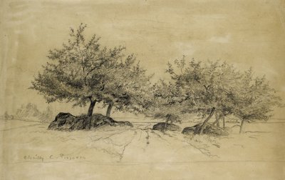 Recto: Chailly, c. 1859 by Camille Jacob Pissarro